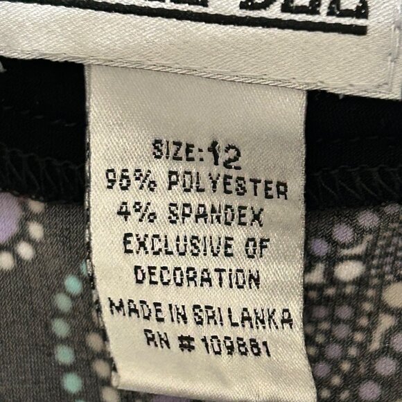 Robbie Bee Womens Paisley Scoop Neck Dress With Studded Accents Size 12 #D-6-2-0 - Picture 3 of 6